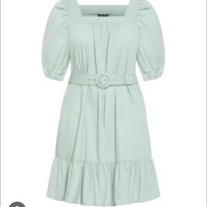 City Chic Light Green Belted Mini Dress NWT